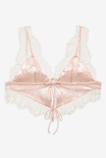 For Love and Lemons Audrey Jacquard Top - Peach