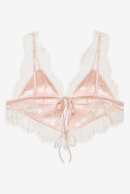For Love and Lemons Audrey Jacquard Top - Peach