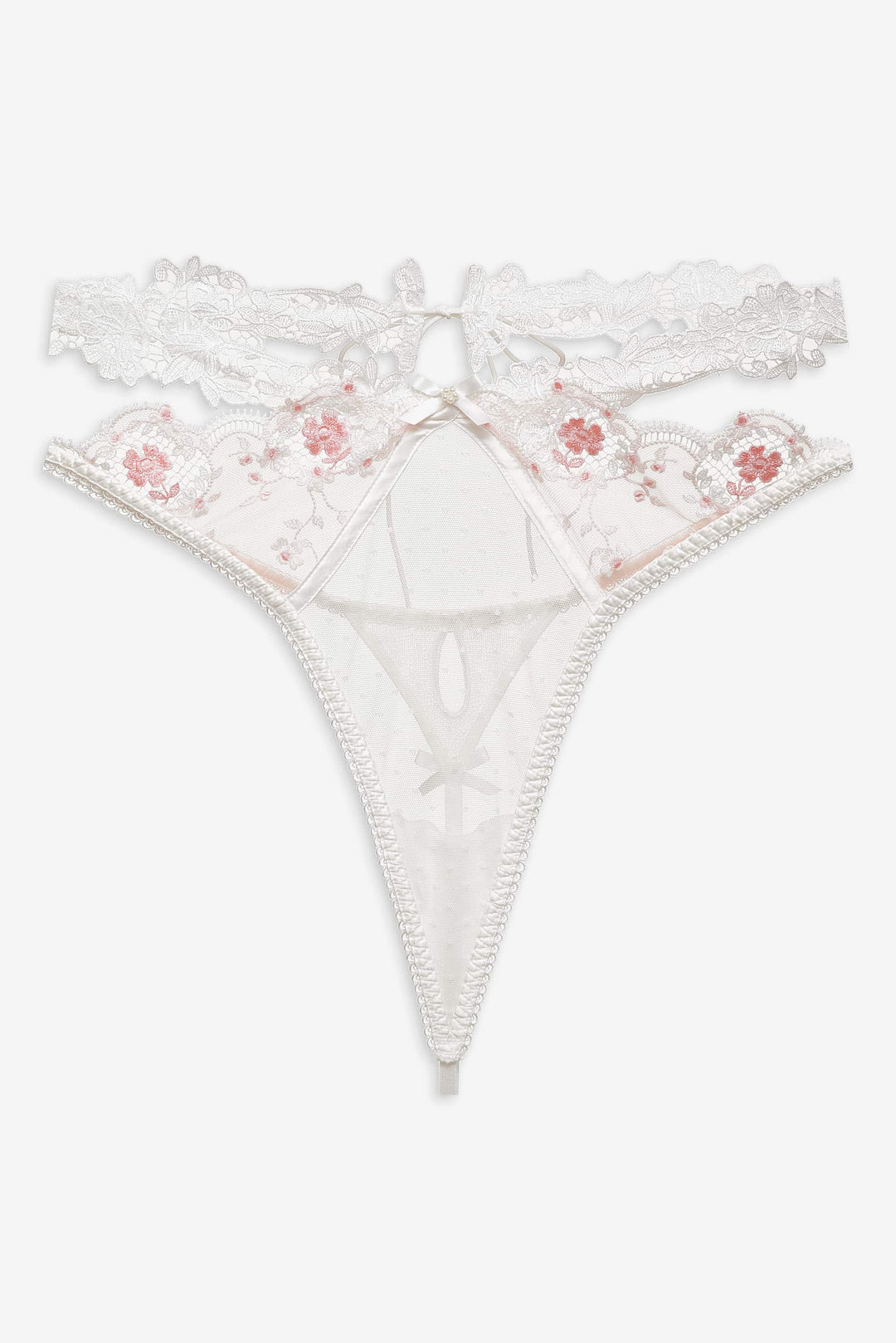 For Love and Lemons Le Fleur Thong Panty - Peach
