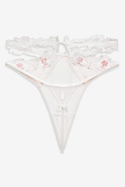 For Love and Lemons Le Fleur Thong Panty - Peach