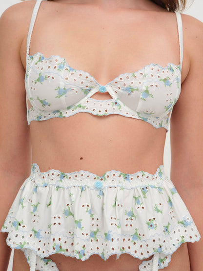 For Love and Lemons Budding Blossom Garter Belt - White
