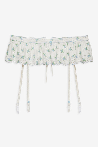 For Love and Lemons Budding Blossom Garter Belt - White
