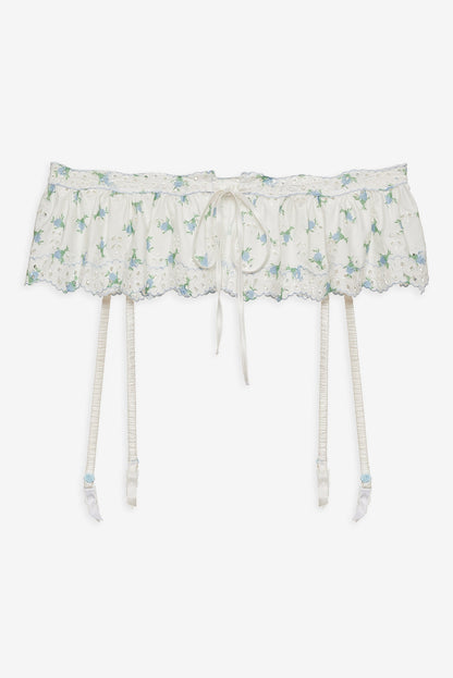 For Love and Lemons Budding Blossom Garter Belt - White