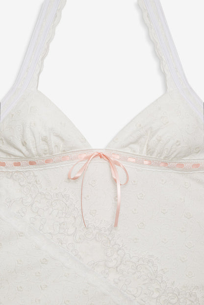 For Love and Lemons Summer Swirl Eyelet Slip Dress - White