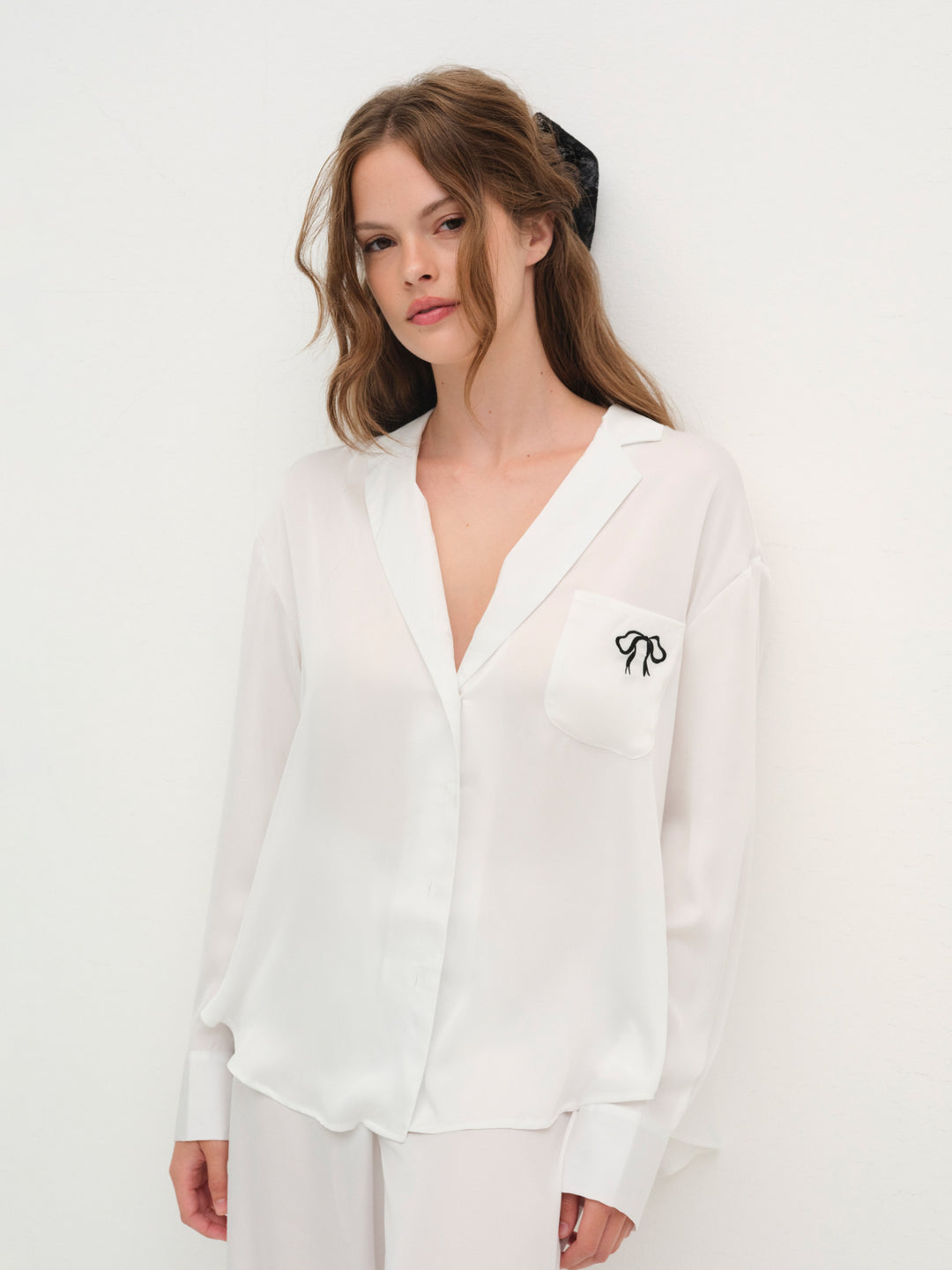 For Love and Lemons Everyday PJ Top - White