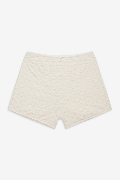 For Love and Lemons Reba Sleep Boyshort - White