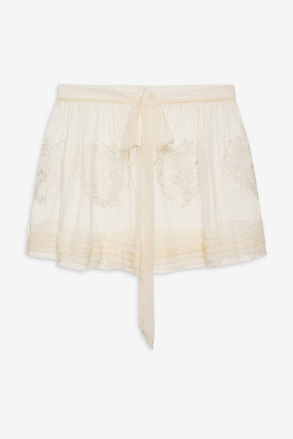 For Love and Lemons Vintage Embroidery Skirt - White