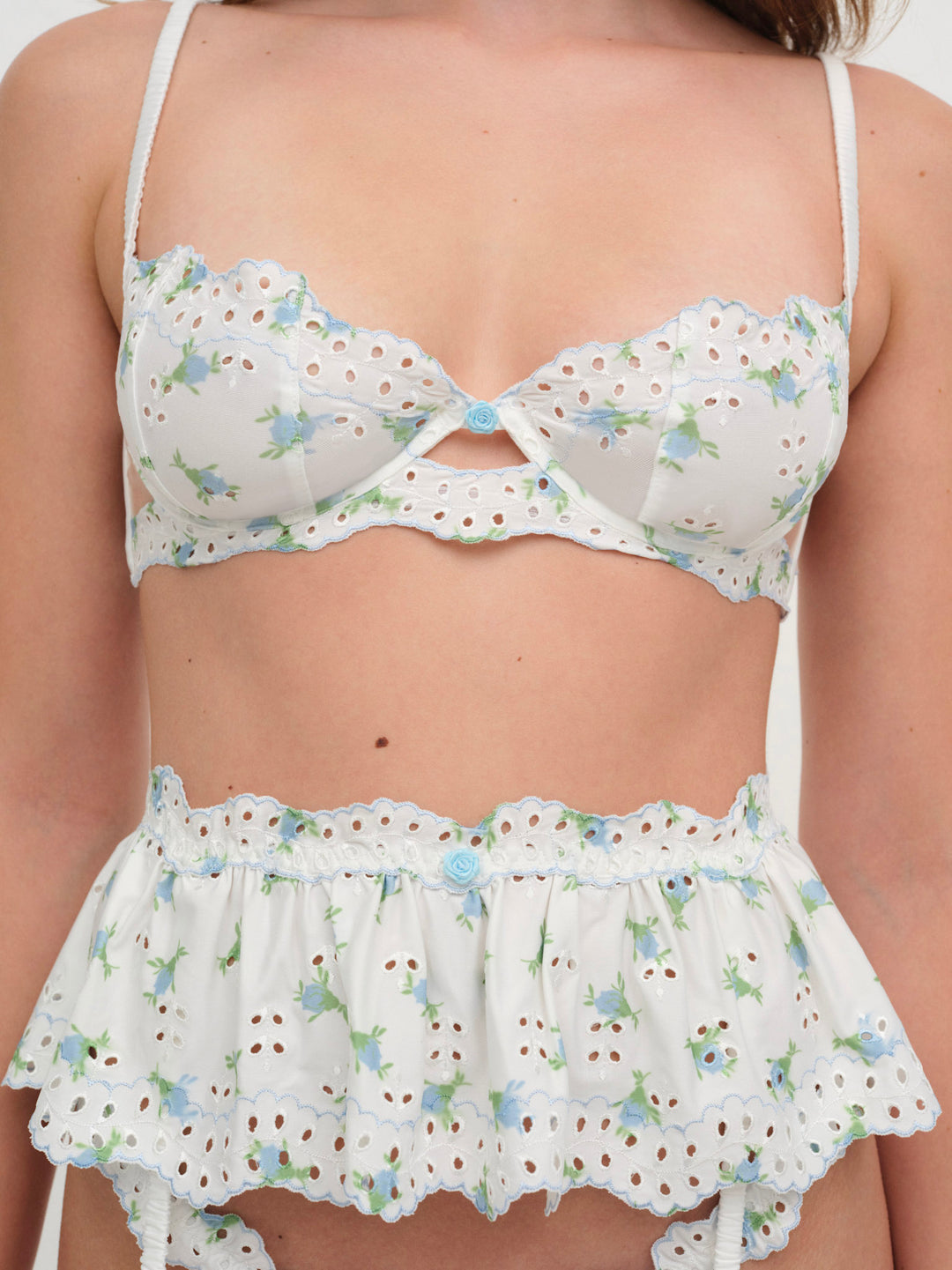 For Love and Lemons Budding Blossom Underwire Bra - White