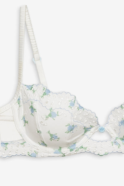 For Love and Lemons Budding Blossom Underwire Bra - White
