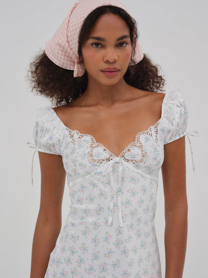 For Love and Lemons Sweet Escape Midi Slip Dress - White