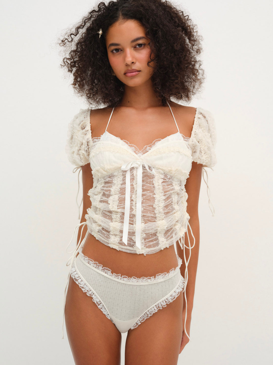 For Love and Lemons Romy Cheeky Panty - White
