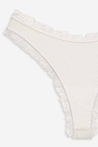 For Love and Lemons Romy Cheeky Panty - White