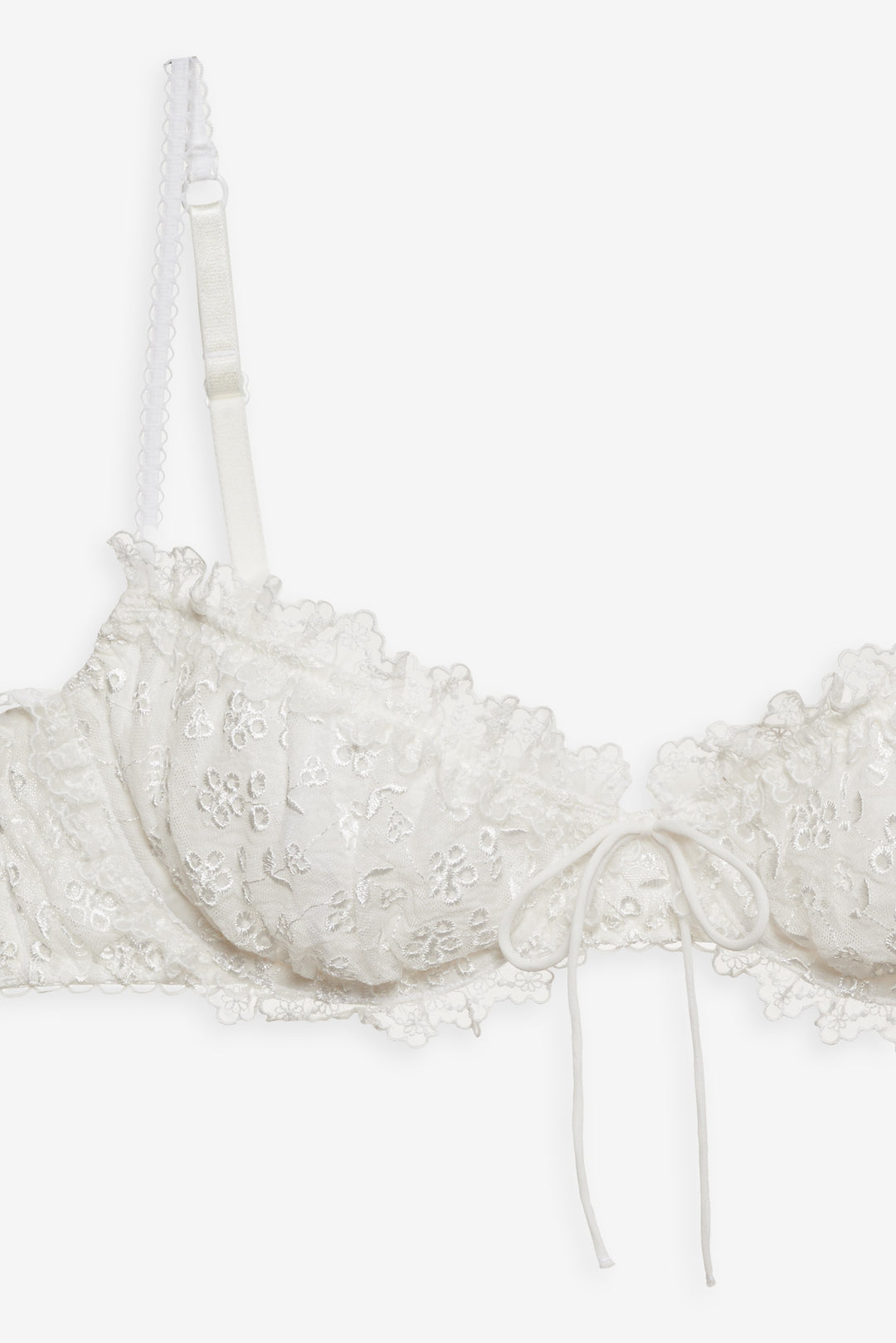 For Love and Lemons Layer Cake Chiffon Underwire Bra - White