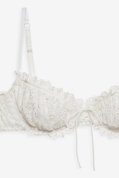 For Love and Lemons Layer Cake Chiffon Underwire Bra - White