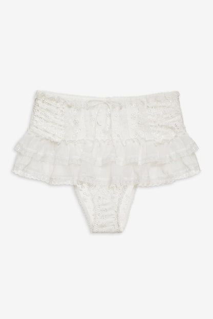 For Love and Lemons Layer Cake Chiffon Panty - White