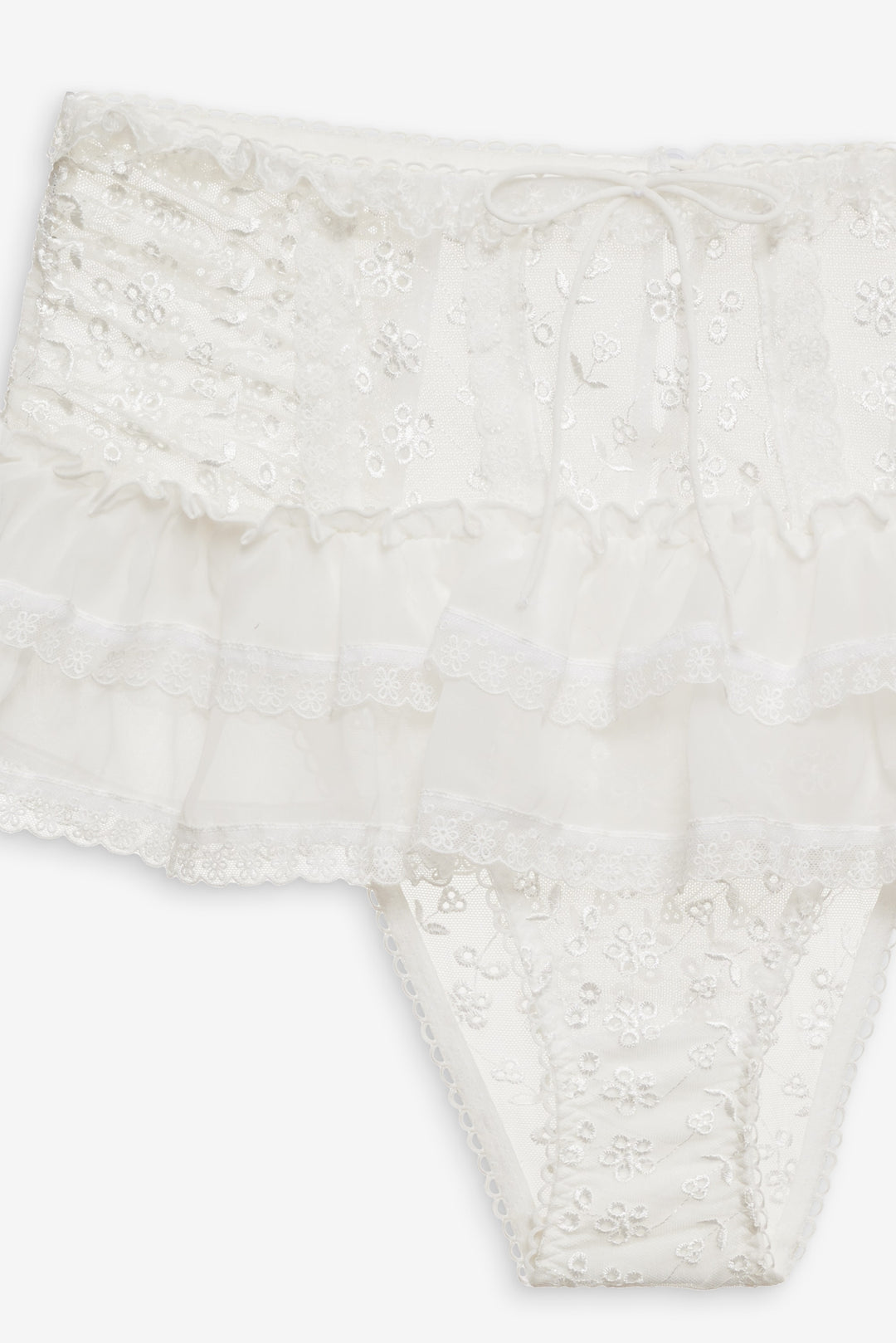 For Love and Lemons Layer Cake Chiffon Panty - White