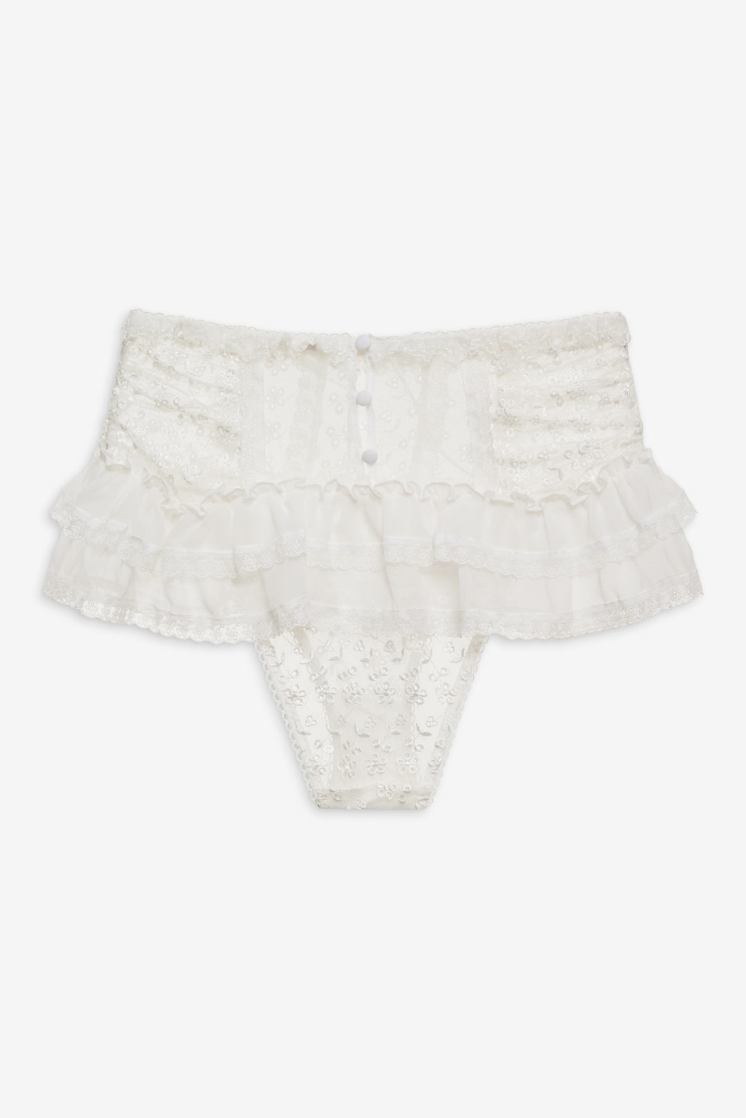 For Love and Lemons Layer Cake Chiffon Panty - White