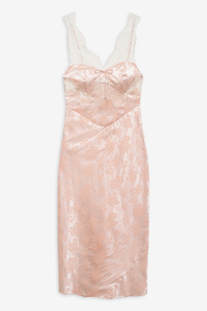 For Love and Lemons Audrey Jacquard Midi Slip - Peach
