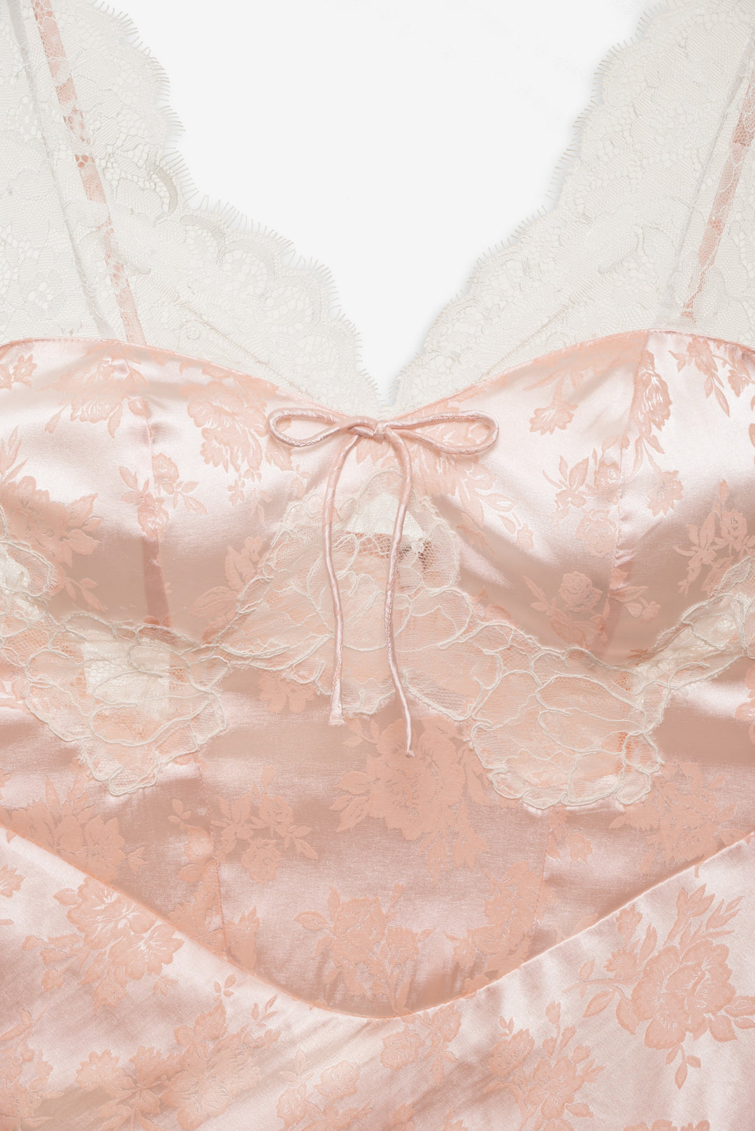 For Love and Lemons Audrey Jacquard Midi Slip - Peach