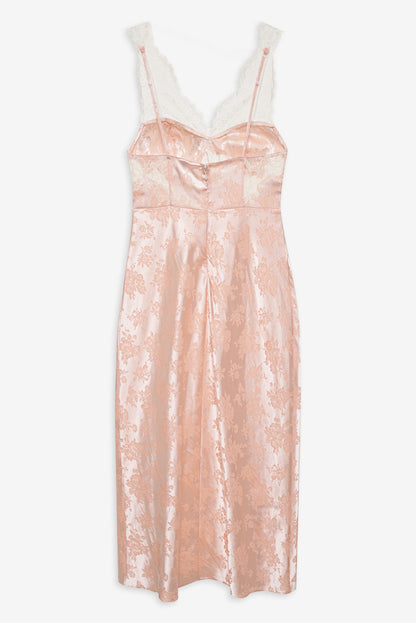 For Love and Lemons Audrey Jacquard Midi Slip - Peach