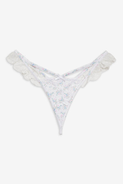 For Love and Lemons Sweet Escape Thong Panty - White