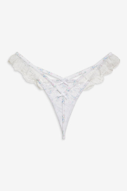 For Love and Lemons Sweet Escape Thong Panty - White