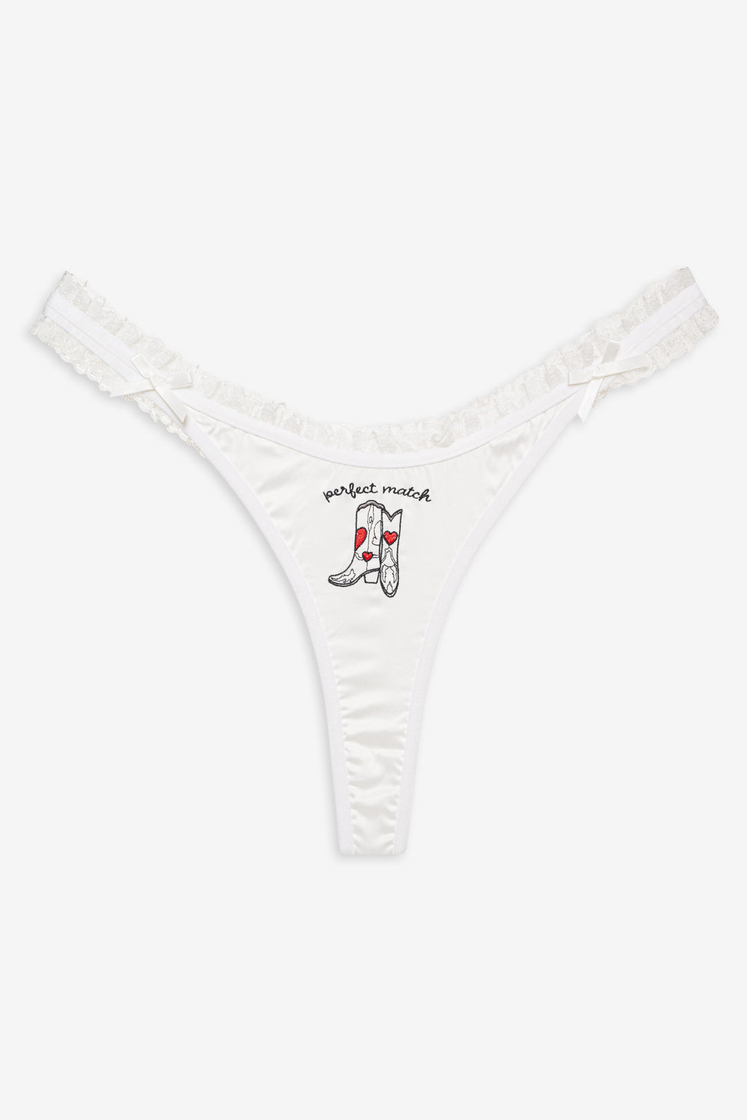 For Love and Lemons Bachelorette Thong Panty Pack - White