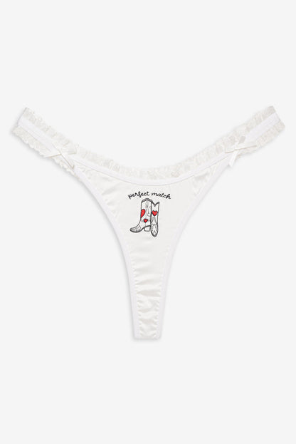 For Love and Lemons Bachelorette Thong Panty Pack - White