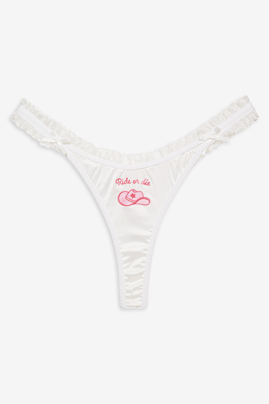 For Love and Lemons Bachelorette Thong Panty Pack - White