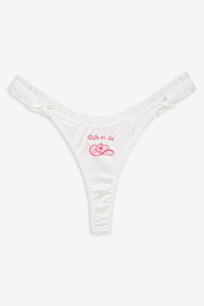 For Love and Lemons Bachelorette Thong Panty Pack - White