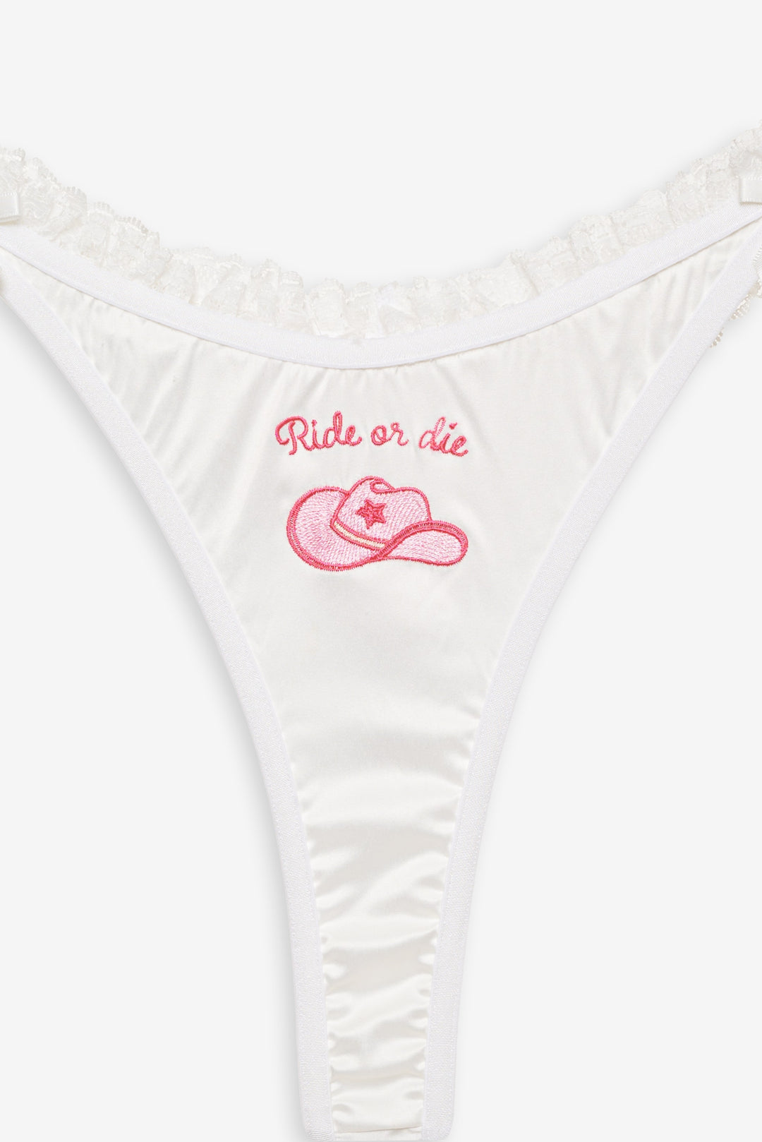 For Love and Lemons Bachelorette Thong Panty Pack - White