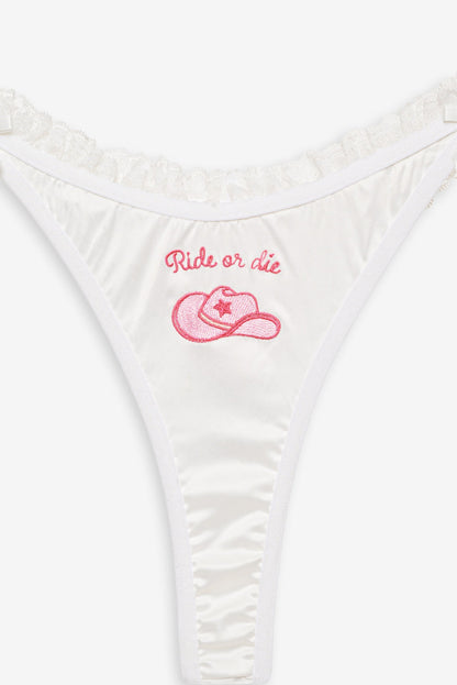 For Love and Lemons Bachelorette Thong Panty Pack - White