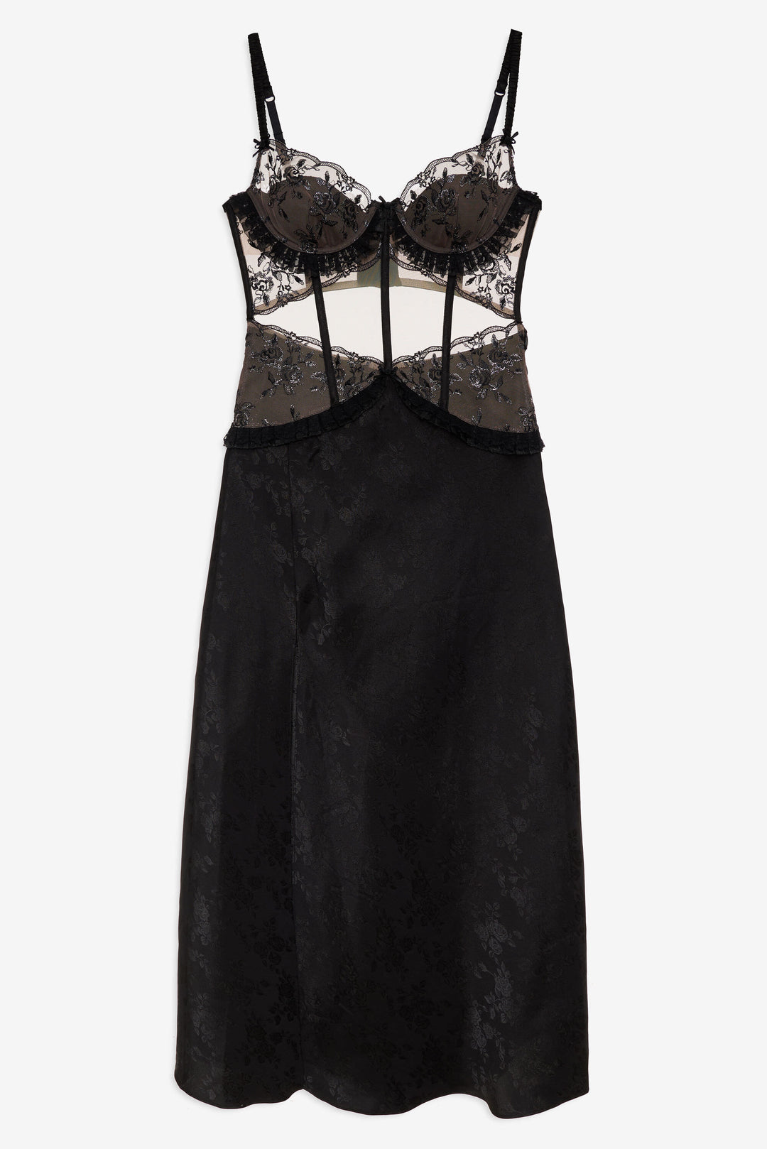 For Love and Lemons Sonia Maxi Slip Dress - Black