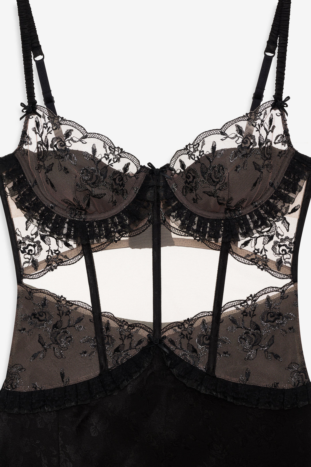 For Love and Lemons Sonia Maxi Slip Dress - Black