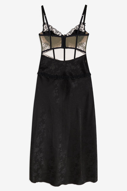 For Love and Lemons Sonia Maxi Slip Dress - Black