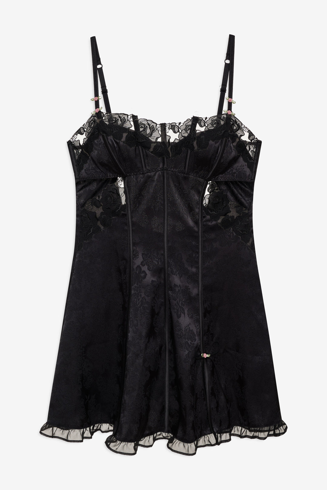 For Love and Lemons Blissful Blooms Slip Dress - Black