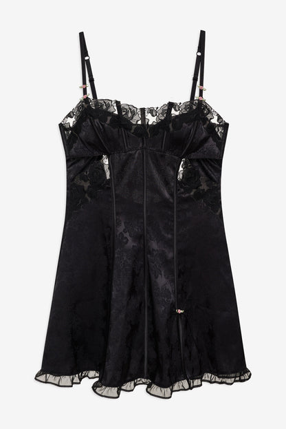 For Love and Lemons Blissful Blooms Slip Dress - Black