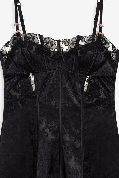 For Love and Lemons Blissful Blooms Slip Dress - Black