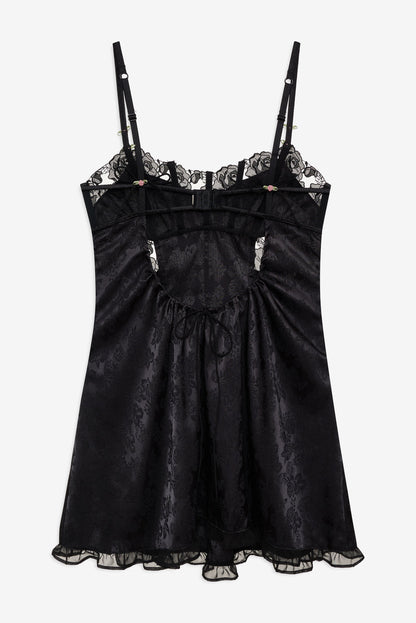 For Love and Lemons Blissful Blooms Slip Dress - Black
