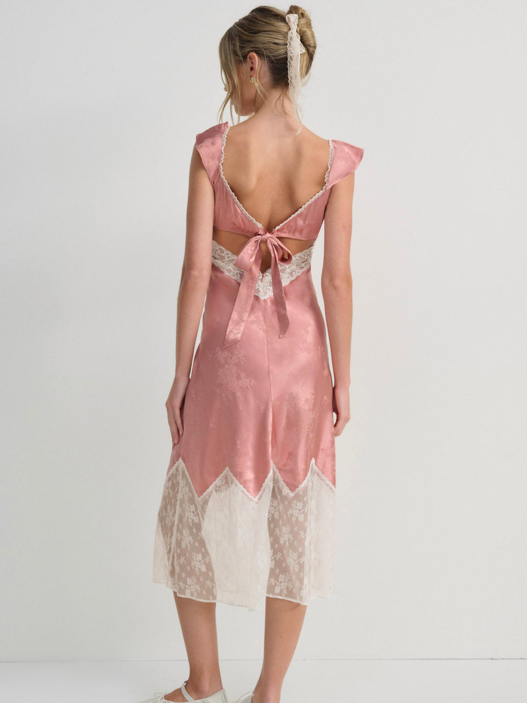 For Love and Lemons Juliet Midi Slip Dress - Terracotta