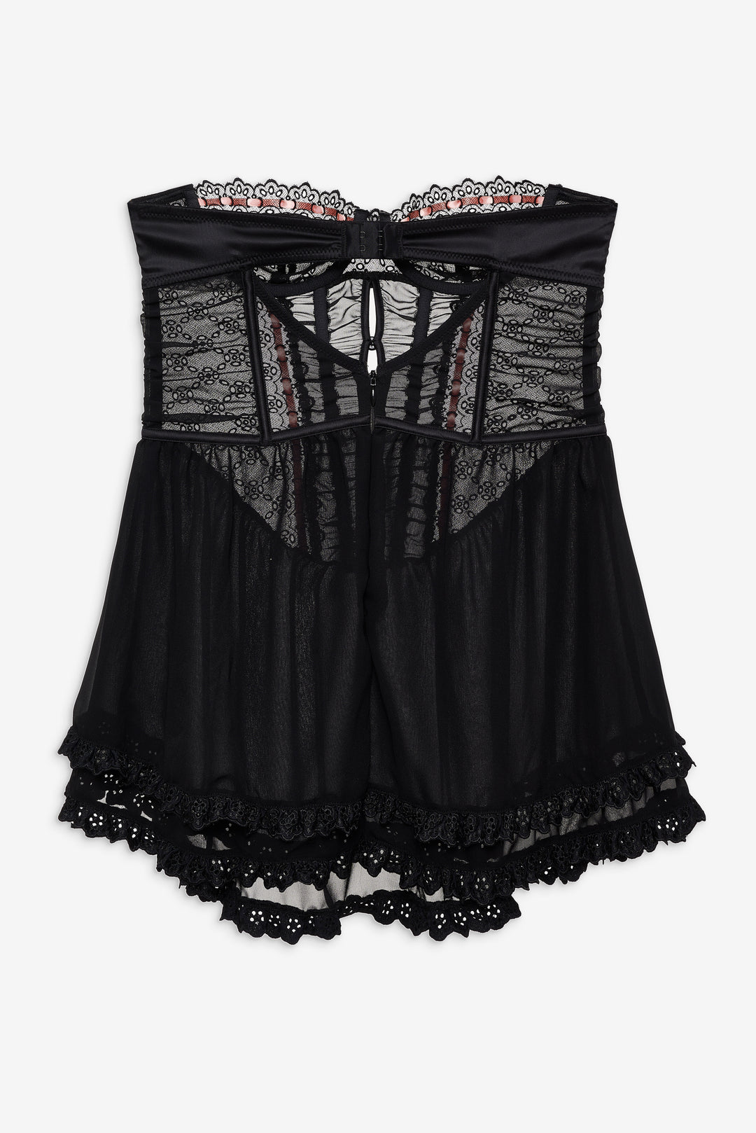 For Love and Lemons Elena Eyelet Slip Dress - Black