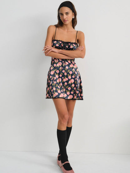 For Love and Lemons Kayla Slip Dress - Navy