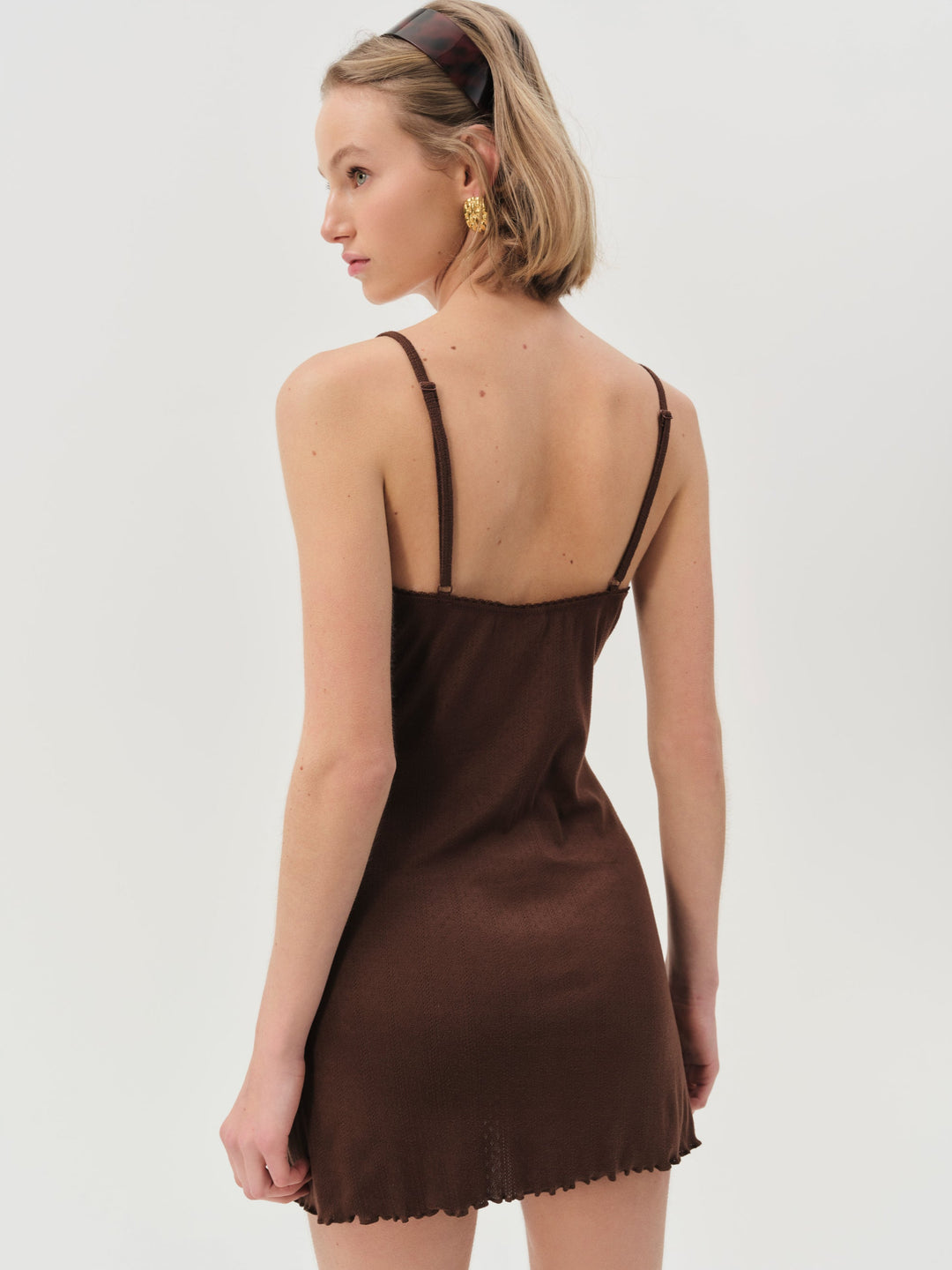 For Love and Lemons Elliana Slip Dress - Chocolate