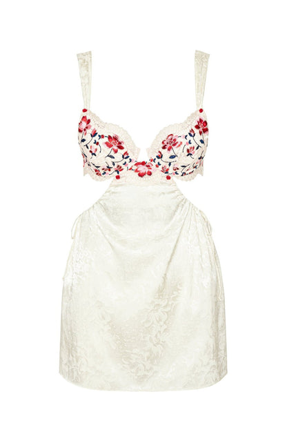 For Love and Lemons Festival Rose Slip Dress - Ivory