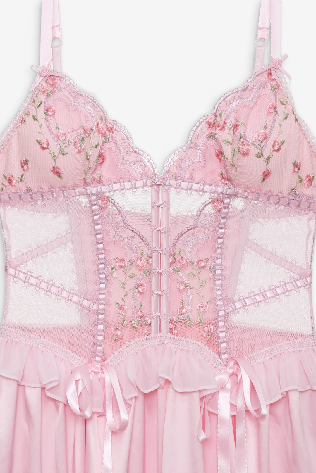 For Love and Lemons Ily Embroidered Slip Dress - Pink