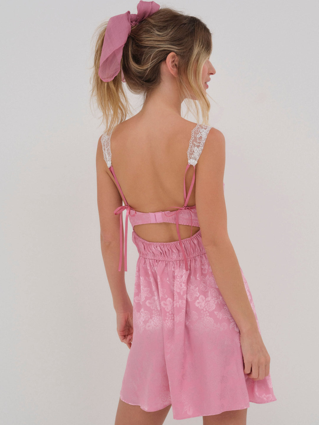 For Love and Lemons Rose Milk Eyelet Slip Dress - Pink