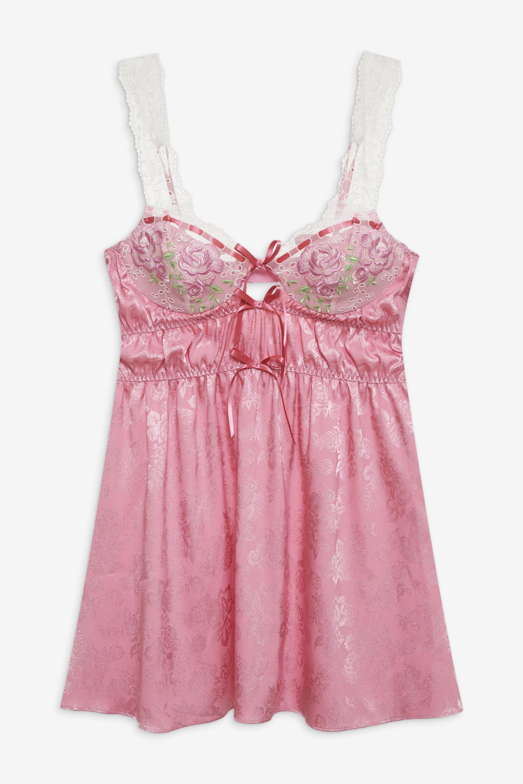 For Love and Lemons Rose Milk Eyelet Slip Dress - Pink