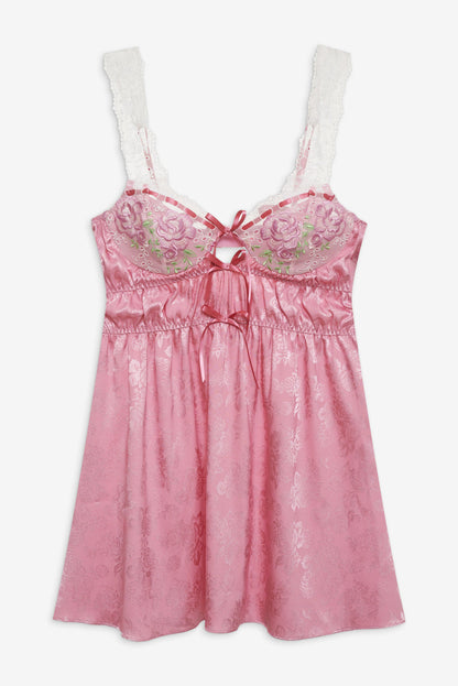 For Love and Lemons Rose Milk Eyelet Slip Dress - Pink