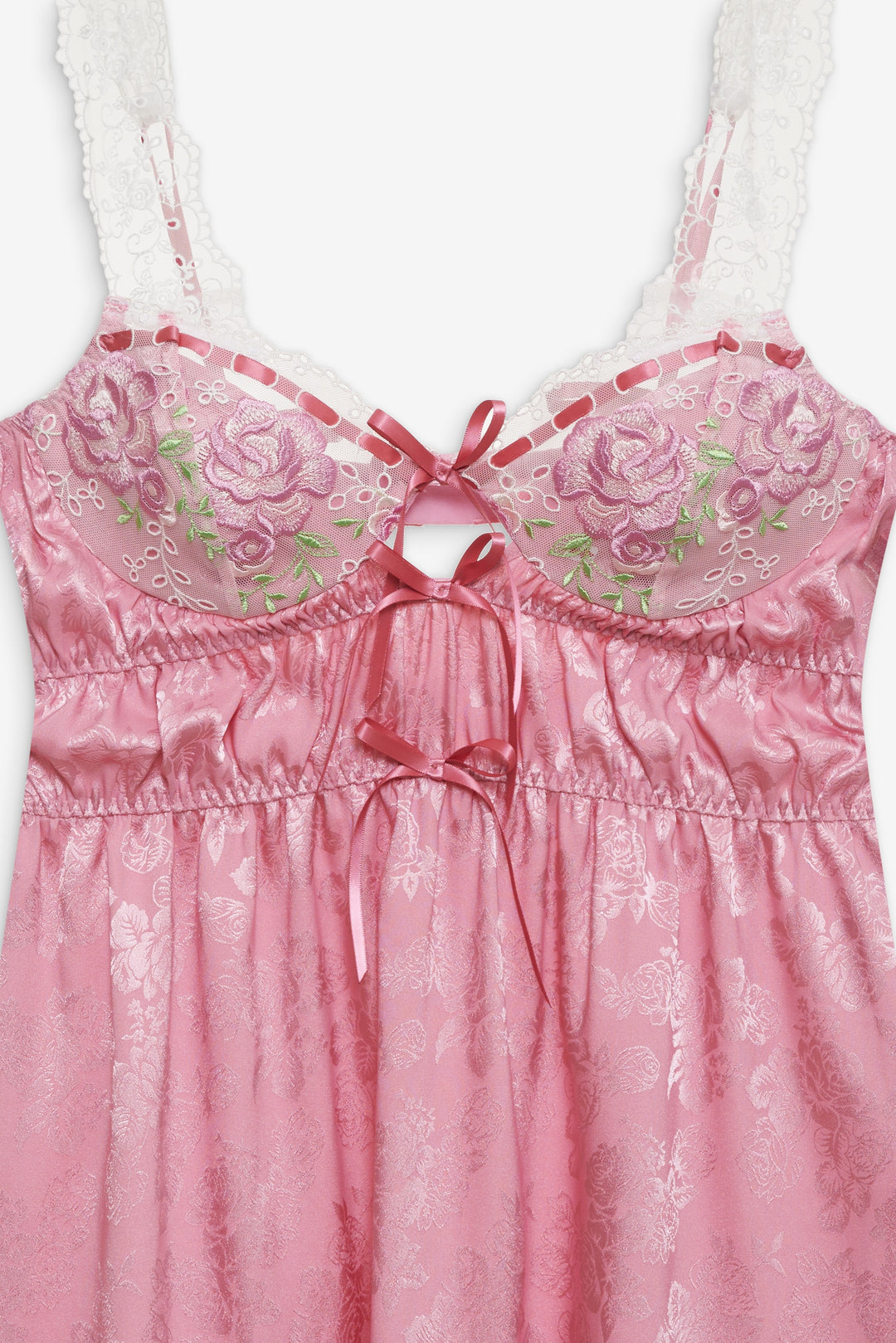For Love and Lemons Rose Milk Eyelet Slip Dress - Pink