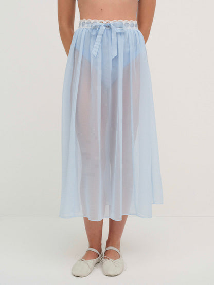 For Love and Lemons Dainty Doily Midi Skirt - Blue
